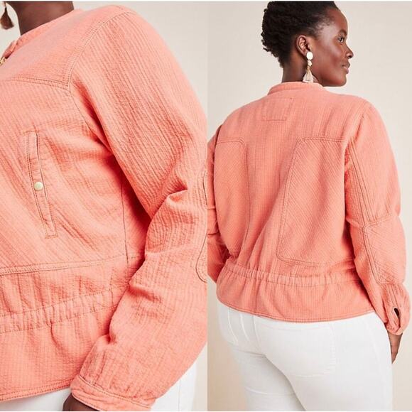 Anthropologie Joyce Textured Orange Jacket 2X - Picture 10 of 11